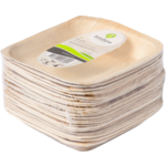 Biodore - Bord | vierkant | 1-vaks | palmblad | 17x17cm | naturel | 25 stuks