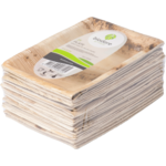 Biodore® Assiette, rectangulaire, 1 compartiment, Feuille de palmier, 17x12cm 25