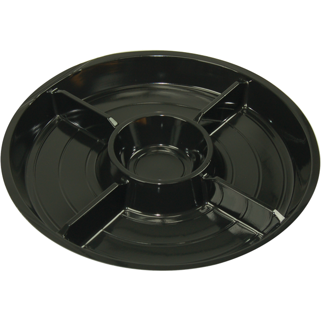 Klika - Schaal | fondueschaal | 5-vaks | gerecycled PET | rond | 25mm | ∅260mm | zwart | 50 stuks