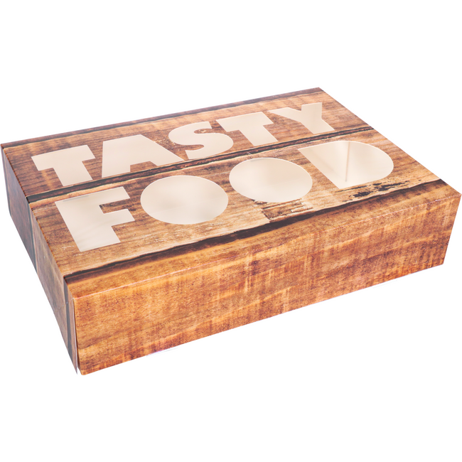Klika - Partydoos/ cateringdoos Tasty Food 36x25x8cm 10 stuks