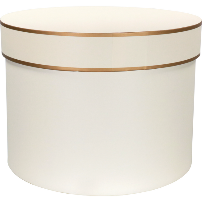 Klika - Geschenkdoos | Wave | karton | 20cm | Ø25cm | wit/goud | 1 stuks