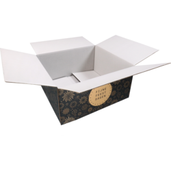 Klika - Kerstpakketdoos | Vuurwerk | golfkarton | 350x315x170mm | Kerstmis | b | zwart/goud | 10 stuks