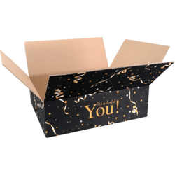 Klika - Geschenkdoos | Wonderful You | golfkarton | 490x390x160mm | zwart/goud | 15 stuks