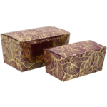 Klika - Ballotin | Leafs | karton + PP + PET | 500gr | 132x76x70mm | bordeaux/goud | 25 stuks