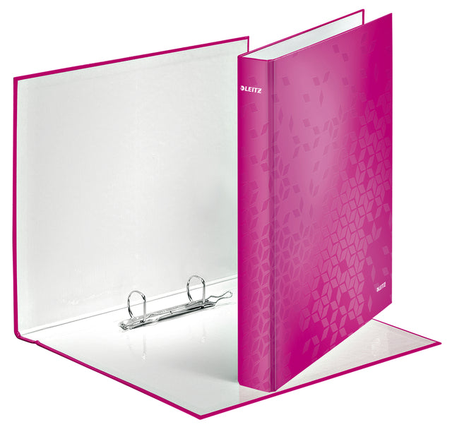 Classeur à anneaux Leitz WOW A4 2 anneaux D-mech 25mm carton rose
