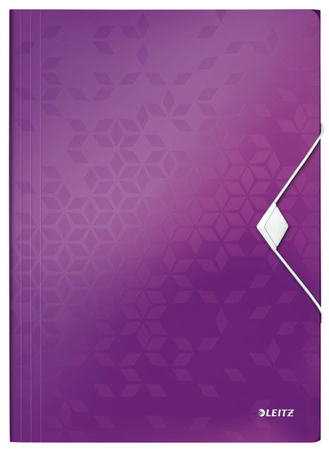 Elastomap Leitz WOW A4 3 volets PP violet