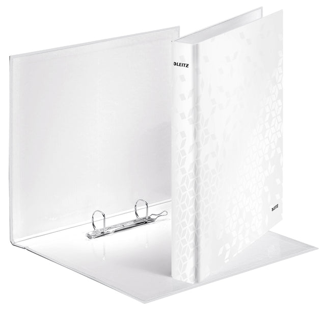Classeur à anneaux Leitz WOW A4 2 anneaux D-mech 25mm carton blanc | 10 morceaux