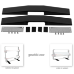 Ensemble de repose-pieds Legro | pour distributeur de papier | métal | noir | lot de 2 pièces