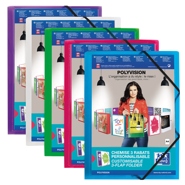 Elastomap Oxford Polyvision A4 avec pochette 3 volets PP assortis