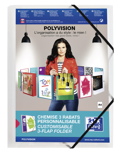 Elastomap Oxford Polyvision A4 avec pochette 3 volets PP transparent