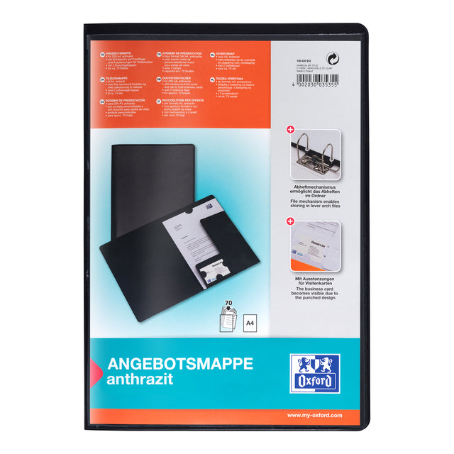 Oxford - Offertemap oxford met insteektas zwart