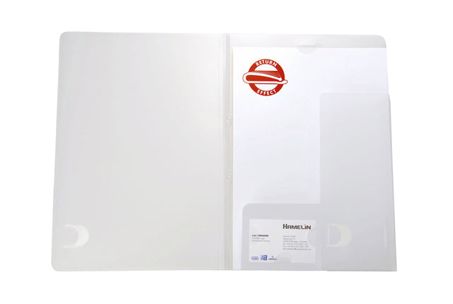 Chemise de devis Oxford A4 avec poche 2 rabats 0,5mm PP transparent | 10 morceaux