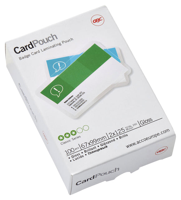 GBC - Lamineerhoes gbc badge card 67x99mm 2x125micron