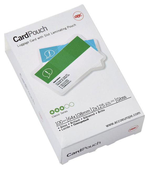 GBC - Lamineerhoes gbc bagage label 64x108mm 125micron