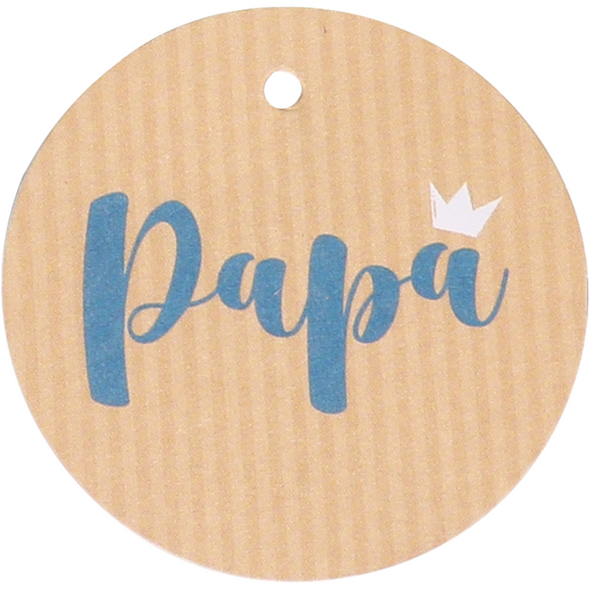 Klika - Label | kraftpapier | Papa | blauw/kraft | 50 stuks