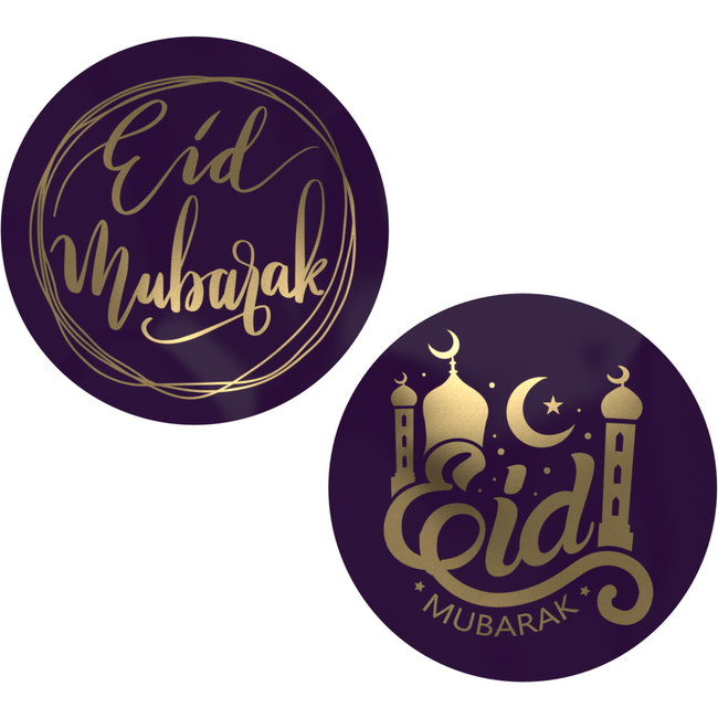Klika - Etiket | Cadeauetiket | papier | Eid Mubarak | ∅45mm | assorti | rol à 500 stuks