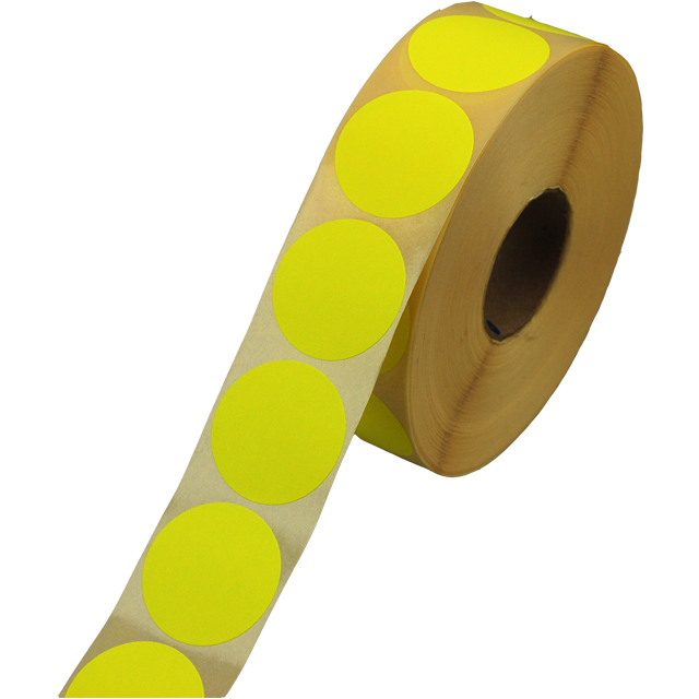 Klika - Etiket | Reclame-etiket | papier | permanent | ∅35mm | fluor/geel | rol à 2000 stuks