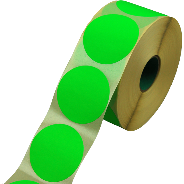 Klika - Etiket | Reclame-etiket | papier | permanent | ∅62mm | fluor/groen | rol à 1500 stuks