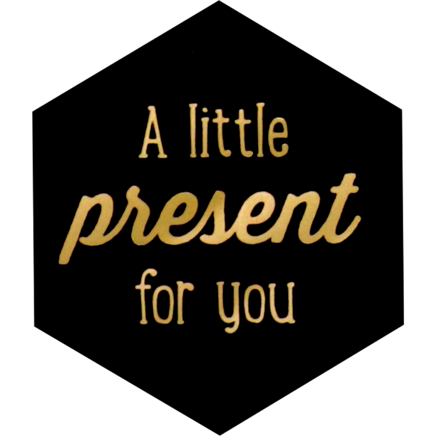 Klika - Etiket | papier | Little present for you | 50x43mm | zwart/goud | rol à 500 stuks
