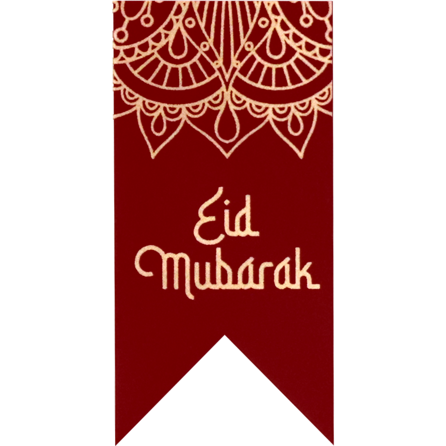 Klika - Etiket | Cadeauetiket | papier | Eid Mubarak | 60x30mm | rood/goud | rol à 500 stuks