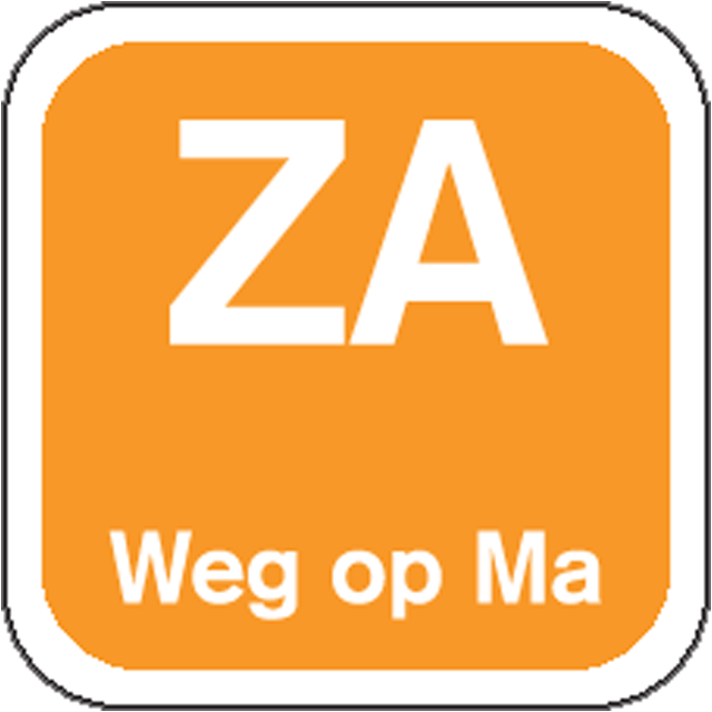 Klika - Label | ZA weg op | papier | afwasbaar | 19x19mm | oranje | rol à 1000 stuks