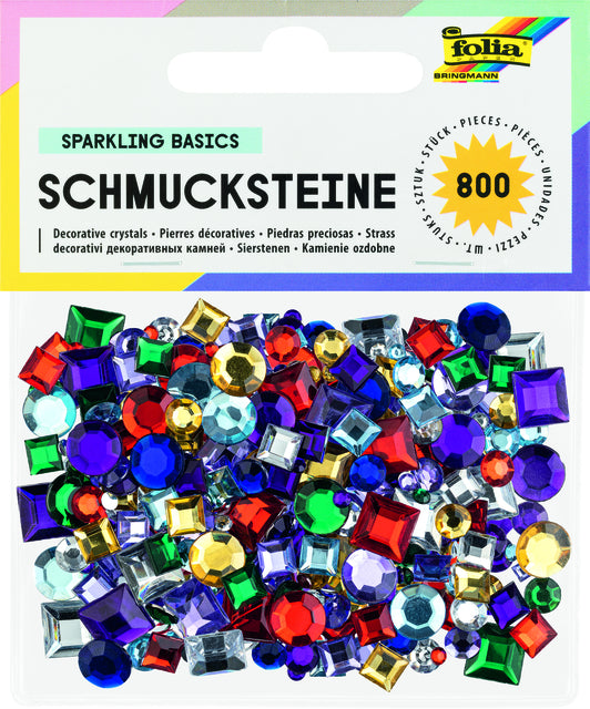 Folia Paper - Glitter steentjes folia 800 stuks div kl en afm | 10 stuks