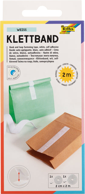 Folia Paper - Klittenband folia 20mmx2m wit | 10 stuks