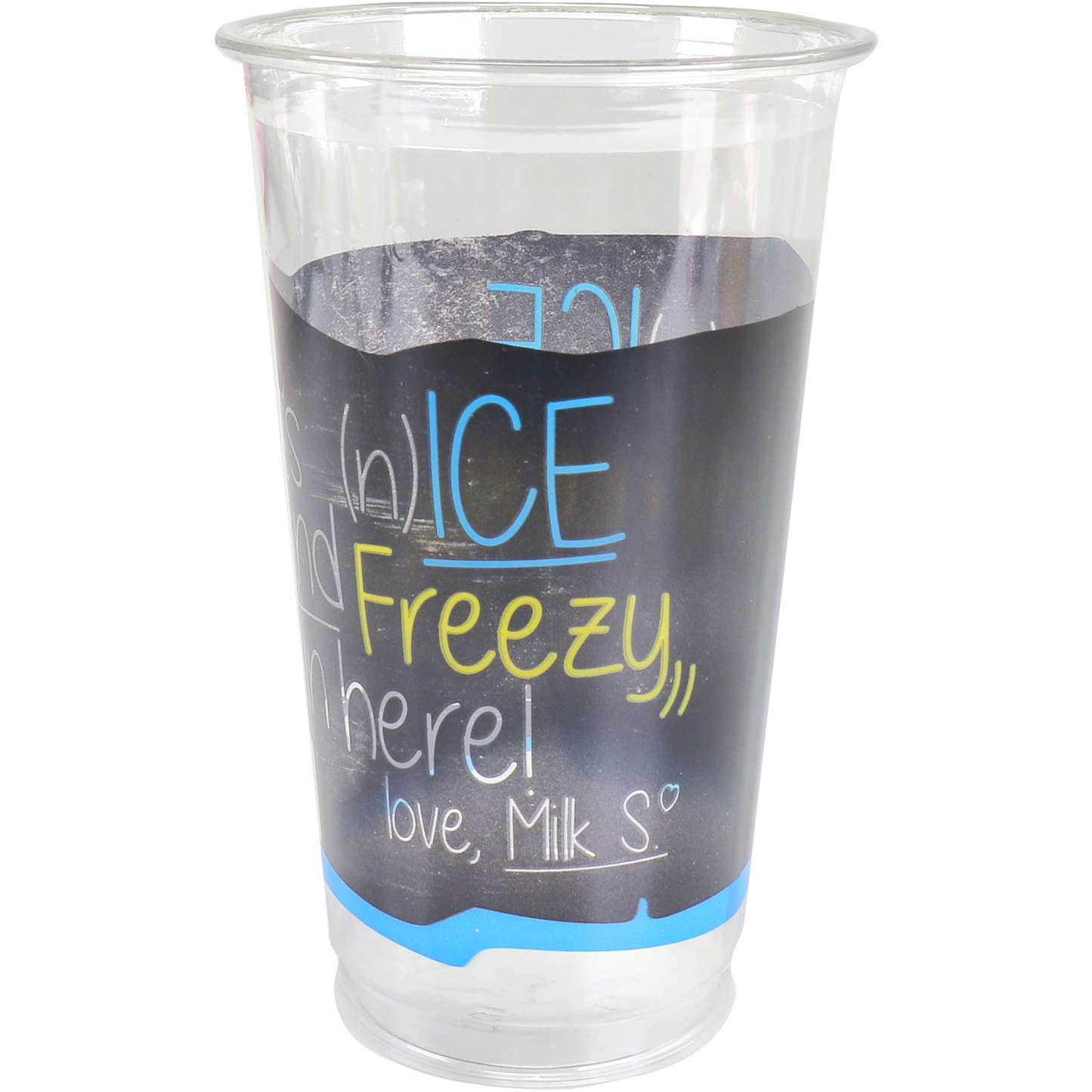 Depa - | Milkshakebeker | ICE is (N)ICE | Gerecycled PET | 500ml | 22oz | transparant/blauw | sleeve met 50 stuks