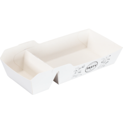 Klika - Bak | Karton + kleicoating | A22 | snackbak | 150x70x35mm | wit | 100 stuks