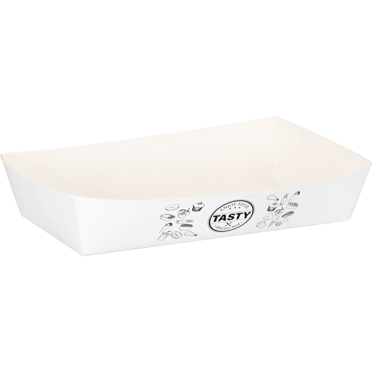 Klika - Bak | Karton + kleicoating | A14 | snackbak | 157x88x35mm | wit | 100 stuks