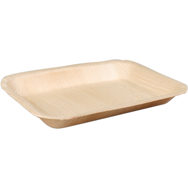 Depa - Bord | rechthoekig | 1-vaks | palmblad | 24x16cm | naturel | 25 stuks