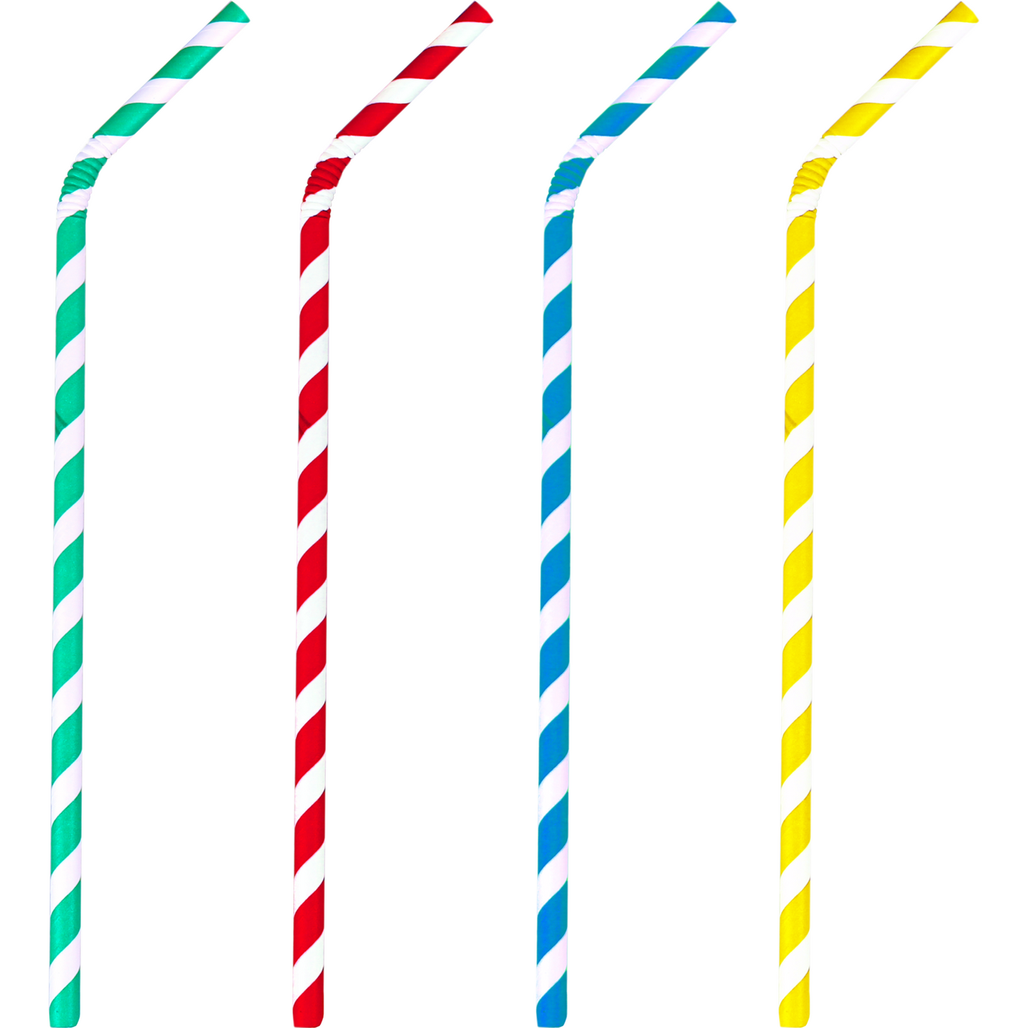 Depa - buig drinkrietje papier gestreept assorti ø6mm x 220mm 100 stuks