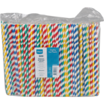 Depa - buig drinkrietje papier gestreept assorti ø6mm x 220mm 100 stuks