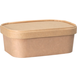 Depa - Deksel | maaltijdcontainer | Karton + PP | 169x117x bruin | 300 stuks
