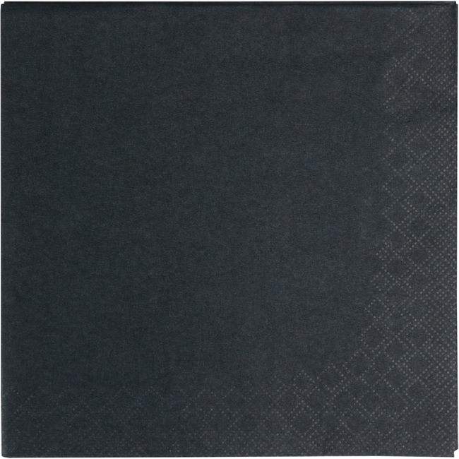 Klika - Servet | 2-laags | 1/4 vouw | 33x33cm | cellulose | zwart | 250 stuks