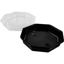 Klika - Bak | PS | 1300ml | Ø230mm | octaviewbox | 80mm | zwart/transparant | 150 stuks