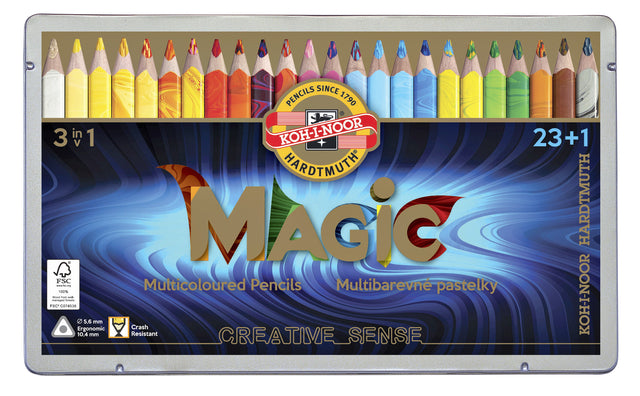 Crayons de couleur Koh-i-Noor Jumbo Magic box 24 couleurs