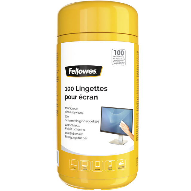 Fellowes - Reinigingsdoekjes fellowes scherm dispenser 100st