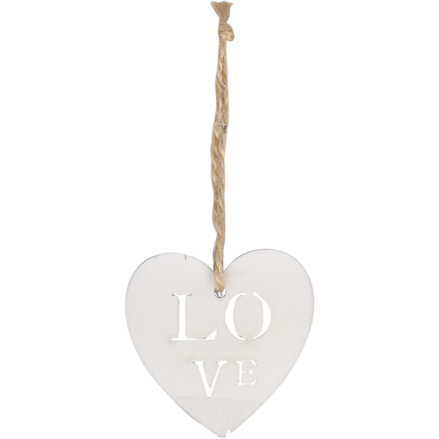 Klika - Hanger | hout | met koord | 5x5cm | LOVE | wit | 24 stuks