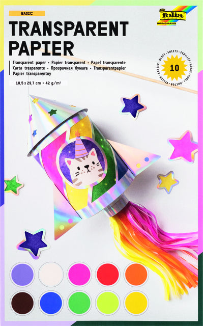 Folia - Transparant papier folia 18.5x29.7cm 42gr 10v 10kl