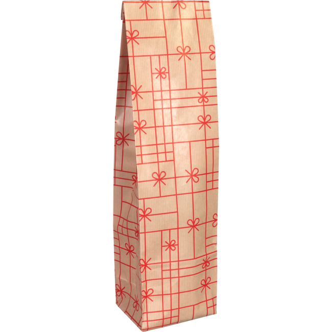 Klika - Fleszak | 10x41x8cm | Strikken | papier | bruin/rood | 50 stuks