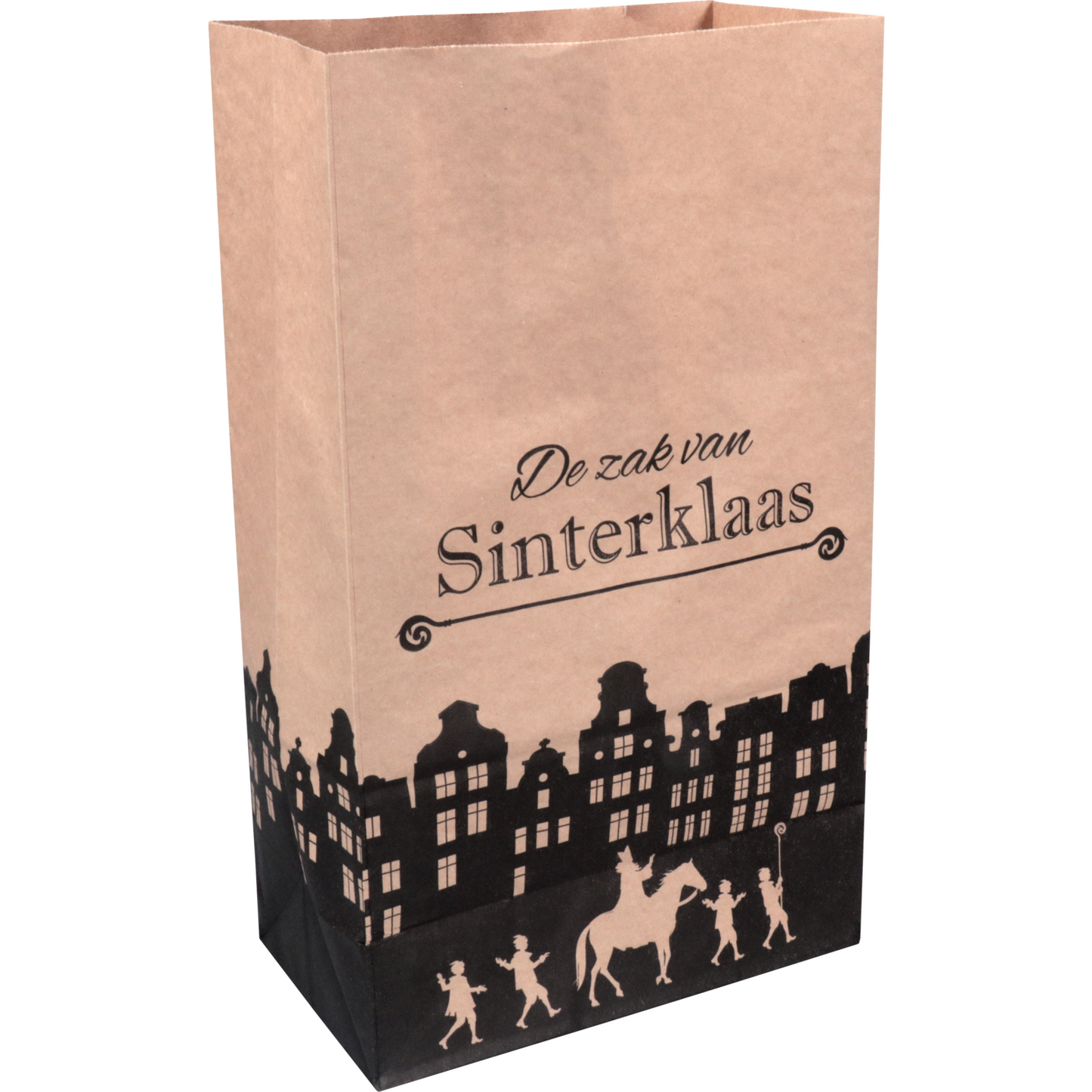 Klika - Zak | Blokbodemzak | Papier | 18/ 10x31cm | De zak van Sinterklaas | bruin | 50 stuks