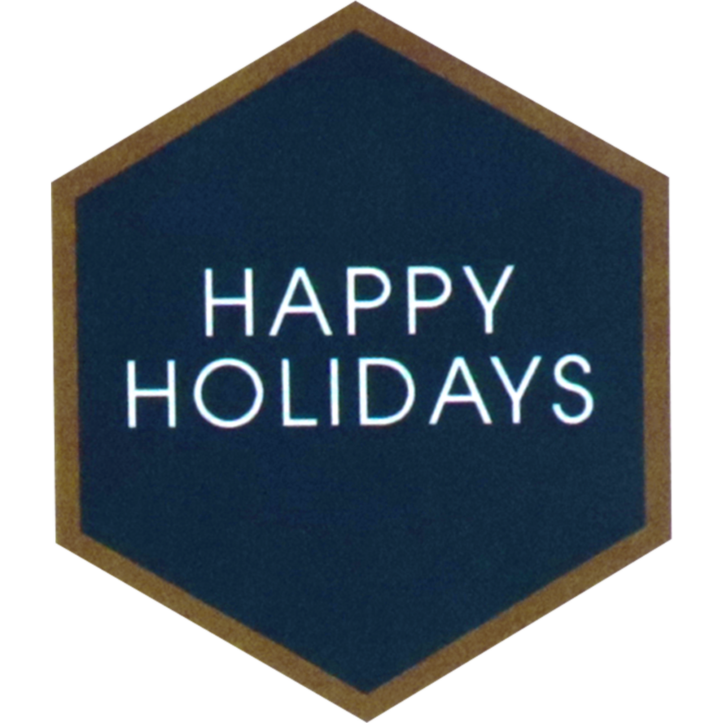 Klika - Etiket | papier | Happy Holidays Hexagon | 46x40mm | blauw/wit | rol à 500 stuks