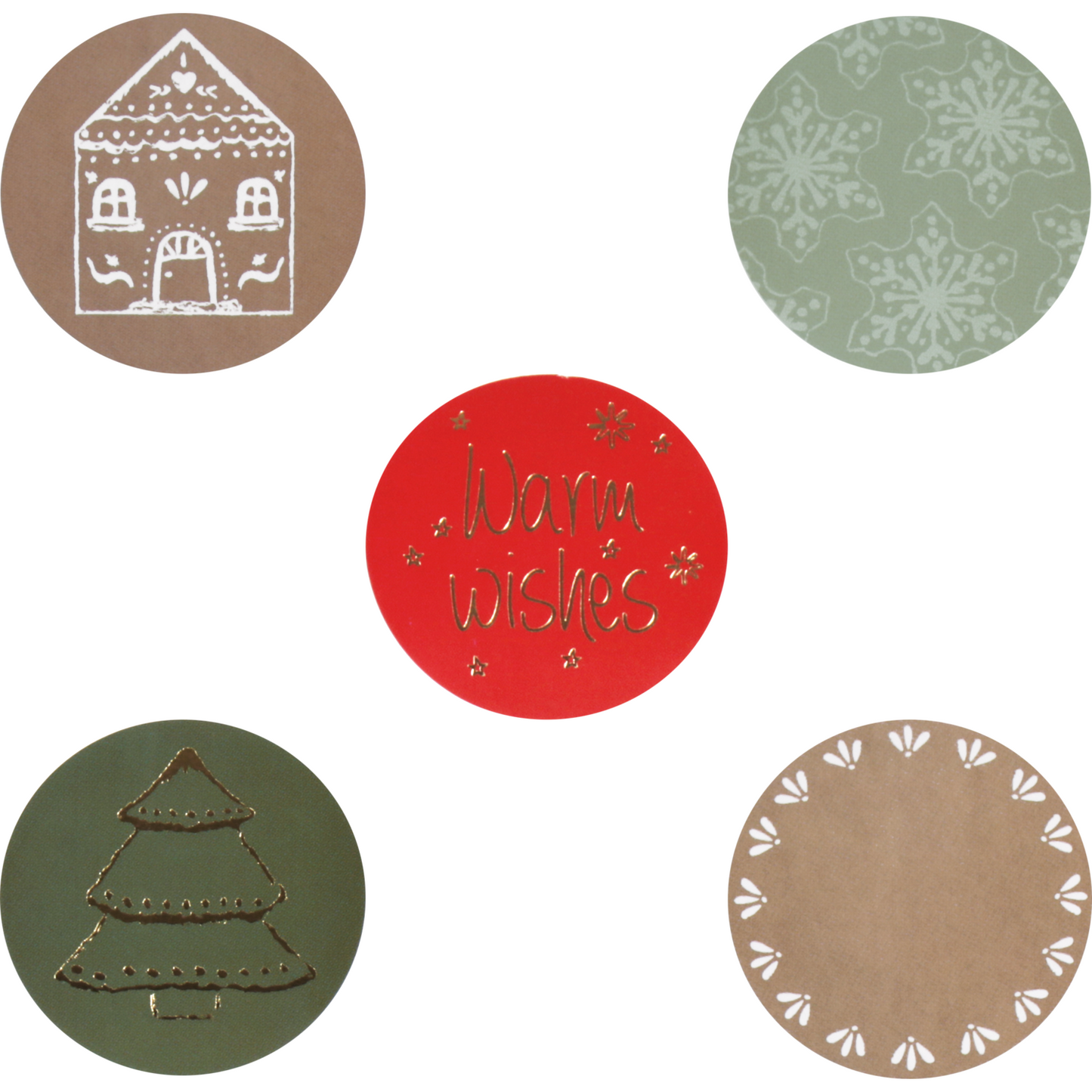 Klika - Etiket | Cadeauetiket | papier | Xmas | ∅40mm | assorti | rol à 500 stuks