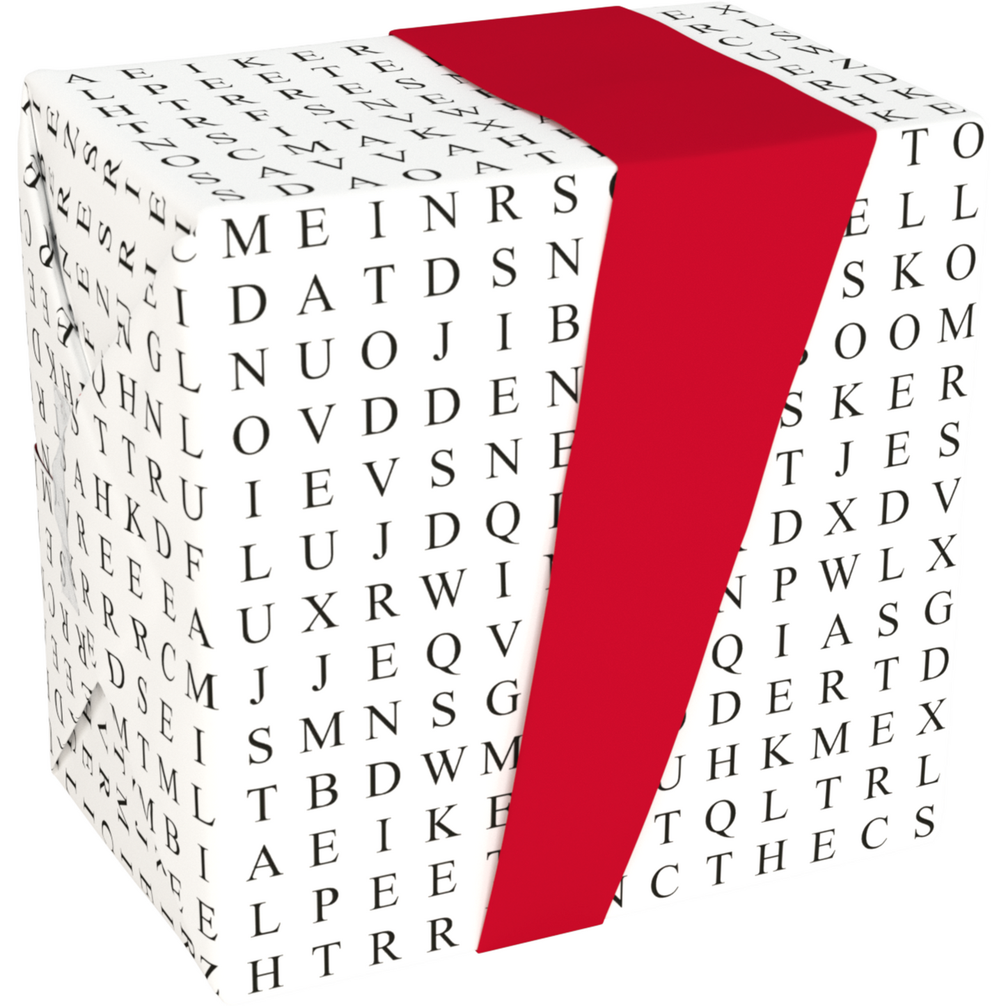 Klika - Cadeaupapier | 50cm | 100m | 80gr/m² | Woordpuzzel | zwart/rood