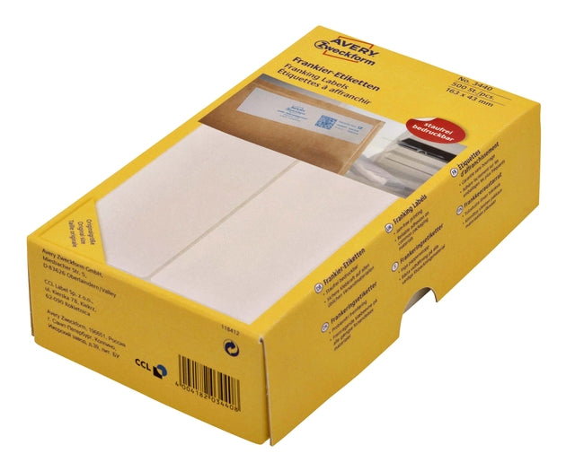 Etiquette d'affranchissement Avery Zweckform 3441 128x38mm 500 pièces