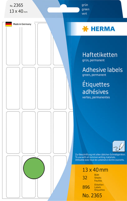 HERMA - Etiket herma 2365 13x40mm groen 896 stuks
