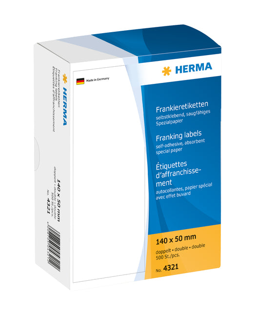 HERMA - Frankeeretiket herma 4321 dubbel 140x50mm 500 stuks