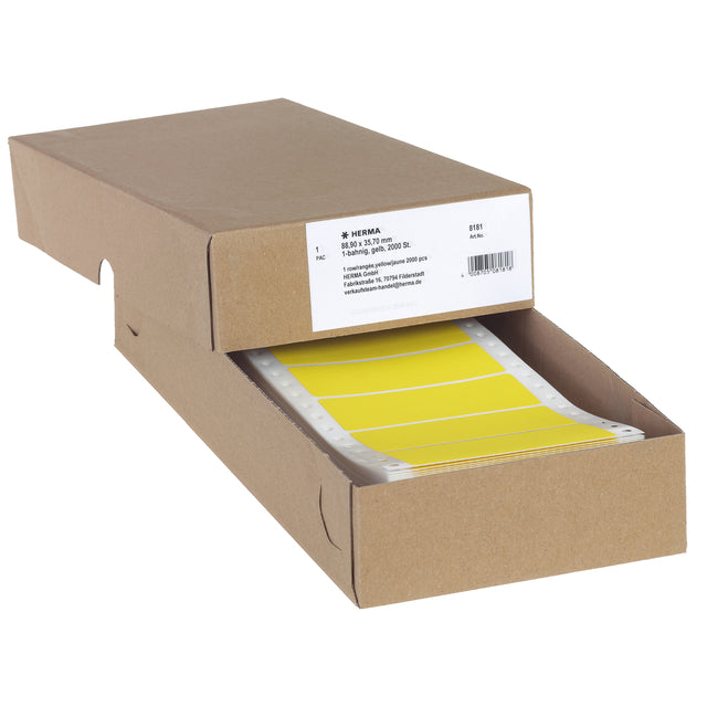 HERMA - Etiket herma 8181 88.9x35.7mm 1-baans geel 2000st