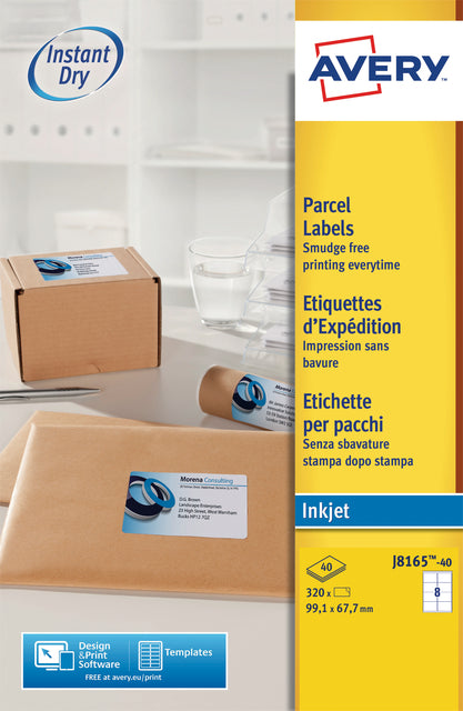 Étiquette Avery J8165-40 99.1x67.7mm blanc 320 pièces